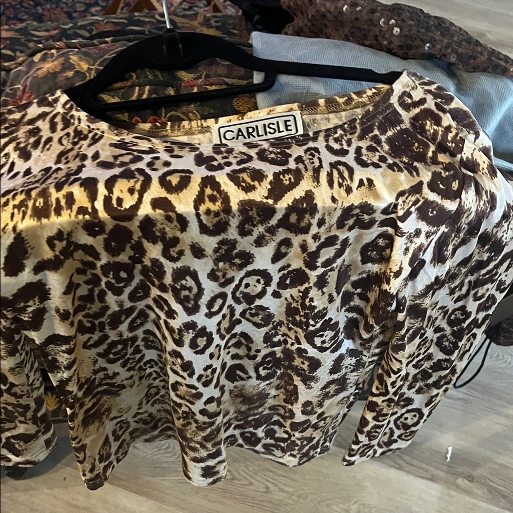 Carlisle Brown and Cream Animal Print Blouse